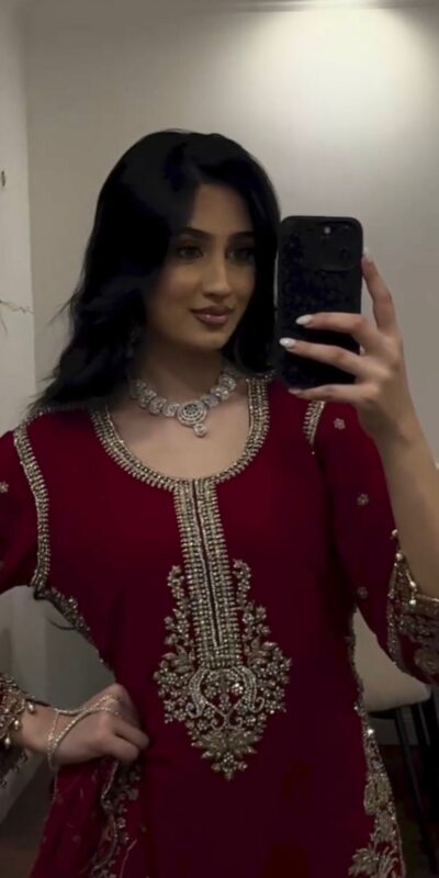 ZSR 3187 Maroon Faux Georgette Salwar Suit with Mirror Work & Embroidery Work. Get it for ₹2349. Delivery 4-6 Working Days. Shop now. | Casual Suits, Jump Suits, Creative suits, Designer Suits, Palazzo Suits, Party Wear Suits, Patiala Suits, Salwar suit, Straight Suits