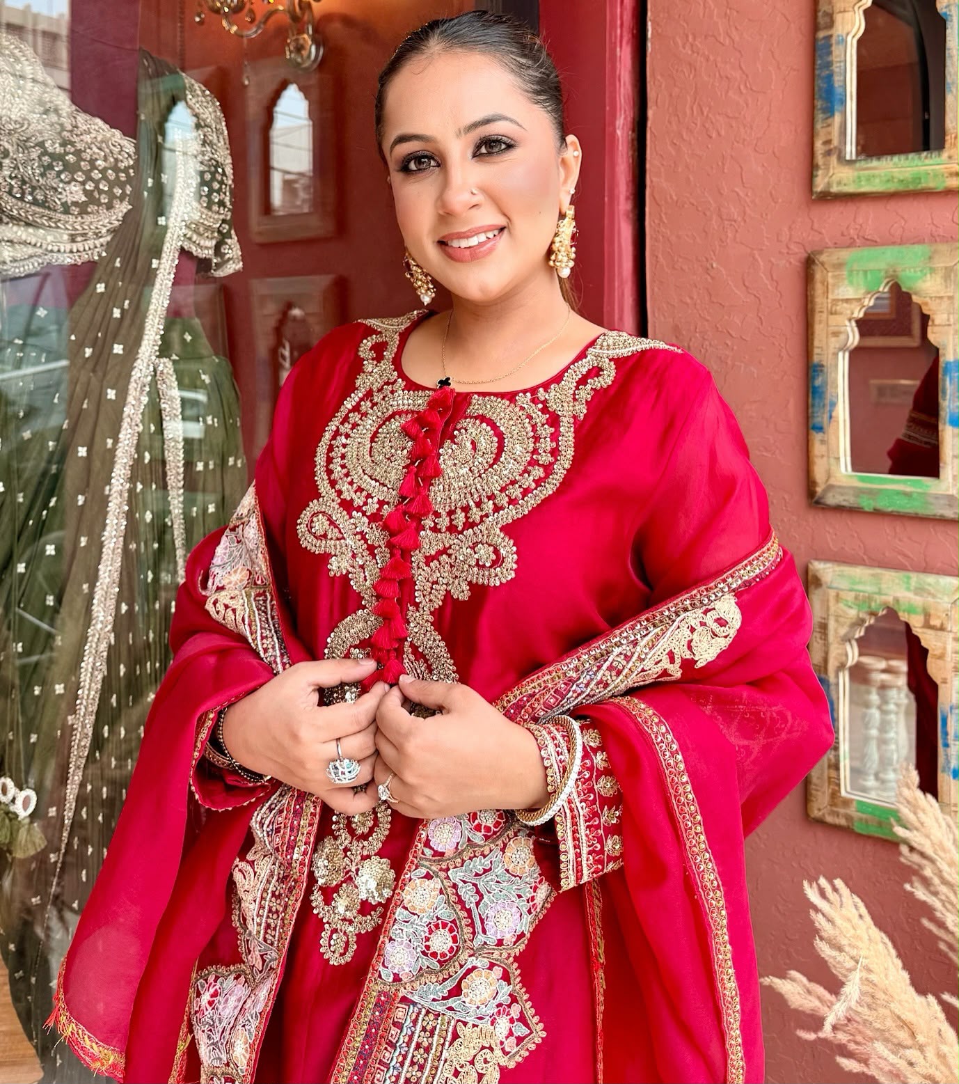 BE 500 Red Roman Silk Salwar Suit with Sequins Work & Embroidery Work. Available at ₹2449 only. Delivery 4-6 Working Days. Shop now. | Casual Suits, Jump Suits, Creative suits, Designer Suits, Palazzo Suits, Party Wear Suits, Patiala Suits, Salwar suit, Straight Suits