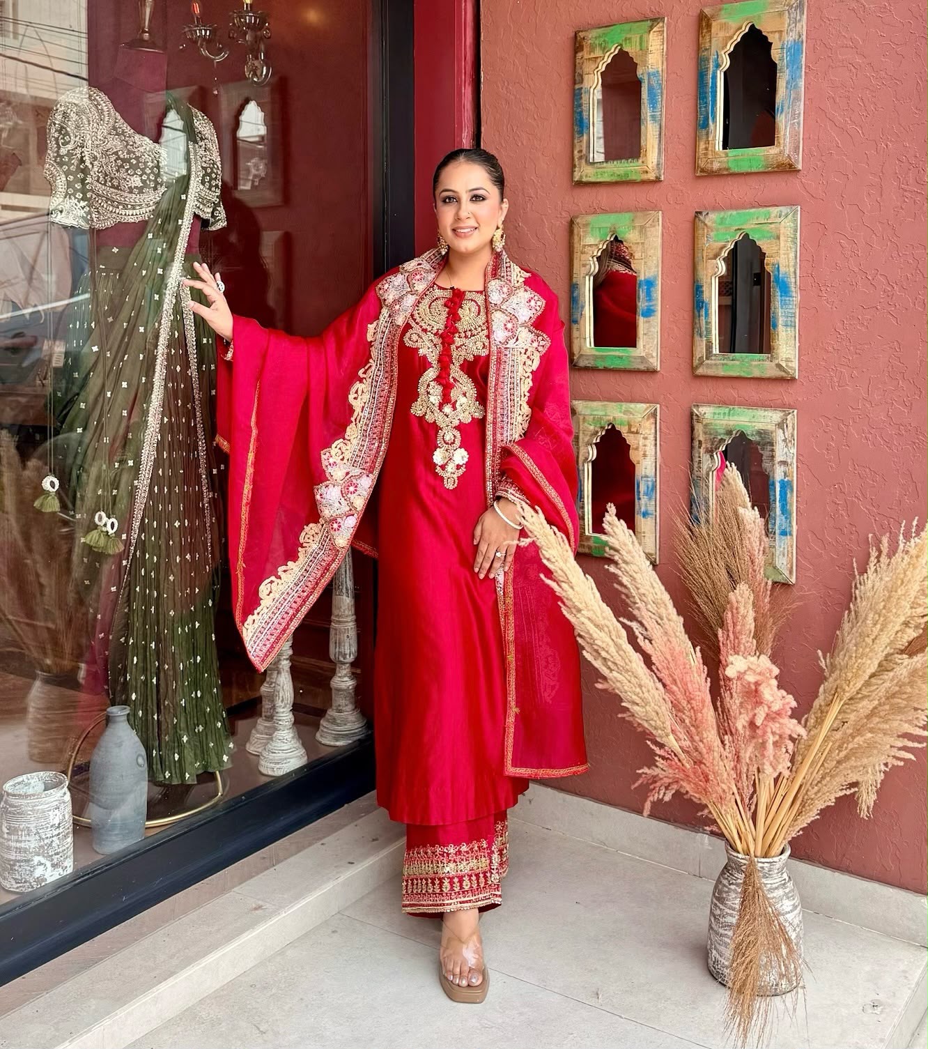 BE 500 Red Roman Silk Salwar Suit with Sequins Work & Embroidery Work. Available at ₹2449 only. Delivery 4-6 Working Days. Shop now. | Casual Suits, Jump Suits, Creative suits, Designer Suits, Palazzo Suits, Party Wear Suits, Patiala Suits, Salwar suit, Straight Suits
