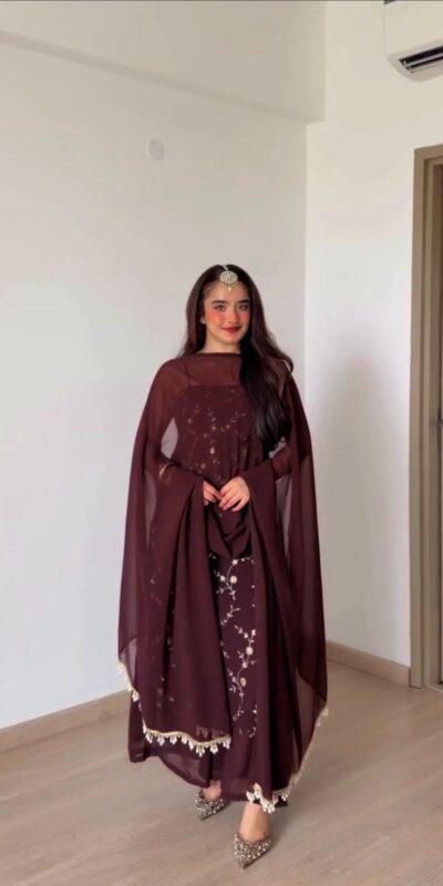 RTC 6067 Brown Faux Georgette Salwar Suit with Mirror Work & Embroidery Work. Get it for ₹2049. Delivery 4-6 Working Days. Shop now. | Casual Suits, Jump Suits, Creative suits, Designer Suits, Palazzo Suits, Party Wear Suits, Patiala Suits, Salwar suit, Straight Suits
