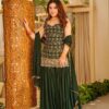 ST 1192 Green Faux Georgette Salwar Suit with Embroidery Work. Available at ₹2349 only. Delivery 4-6 Working Days. Shop now. | Casual Suits, Jump Suits, Tops & Bottoms, Track Suits, Trendy Wear, Creative suits, Designer Suits, Palazzo Suits, Party Wear Suits, Patiala Suits, Salwar suit, Straight Suits