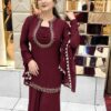 KD 1646 Maroon Georgette Salwar Suit with Mirror Work & Embroidery Work. Get it for ₹2149. Delivery 4-6 Working Days. Shop now. | Casual Suits, Jump Suits, Creative suits, Designer Suits, Palazzo Suits, Party Wear Suits, Patiala Suits, Salwar suit, Straight Suits