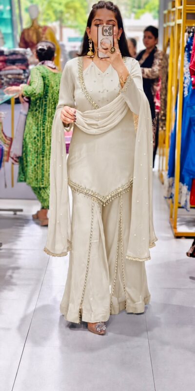 JF 054 White Color Roman Silk Salwar Suit with Embroidery Work. Available at ₹2399 only. Delivery 4-6 Working Days. Shop now. | Casual Suits, Jump Suits, Creative suits, Designer Suits, Palazzo Suits, Party Wear Suits, Patiala Suits, Salwar suit, Straight Suits
