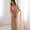 SP 90 Cream Soft Net Saree with Sequins Work & Embroidery Work. Available at ₹2299 only. Delivery 4-6 Working Days. Shop now. | Creative Sarees, Bollywood Sarees, Designer Sarees, Embroidered Sarees, Ethnic Saree, Modern Digital sarees, Party Wear Sarees, Sarees