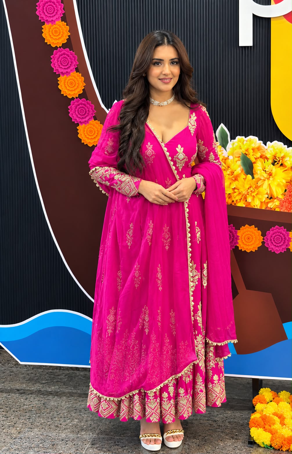 SSR 552 Pink Faux Georgette Gown with Sequins Work & Embroidery Work. Affordable Price ₹2399. Delivery 4-6 Working Days. Shop now. | Bollywood Gowns, Creative Gowns, Designer Gowns, Embroidered Gowns, Gowns, Party Wear Gowns