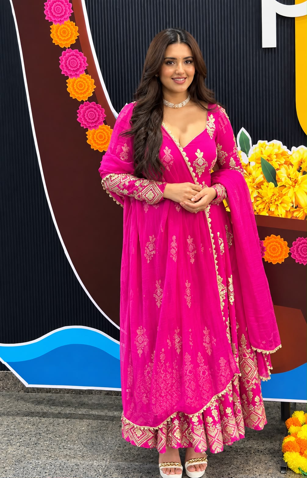 SSR 552 Pink Faux Georgette Gown with Sequins Work & Embroidery Work. Affordable Price ₹2399. Delivery 4-6 Working Days. Shop now. | Bollywood Gowns, Creative Gowns, Designer Gowns, Embroidered Gowns, Gowns, Party Wear Gowns