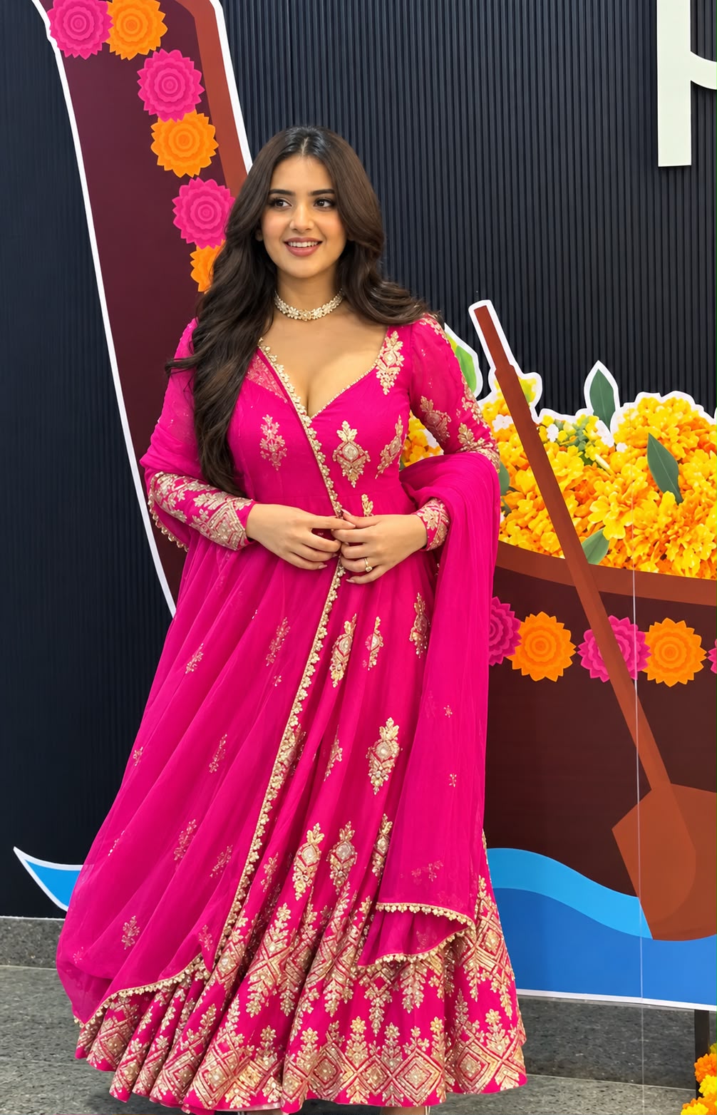SSR 552 Pink Faux Georgette Gown with Sequins Work & Embroidery Work. Affordable Price ₹2399. Delivery 4-6 Working Days. Shop now. | Bollywood Gowns, Creative Gowns, Designer Gowns, Embroidered Gowns, Gowns, Party Wear Gowns