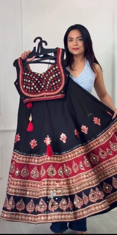 BE 503 Black | Printed Roman Lehenga Choli with Mirror Work. Affordable Price ₹2299. Delivery 4-6 Working Days. Shop now. | Bollywood Lehenga, Creative Lehenga, Designer Lehenga, Embroidered Lehenga, Lehenga, Party Wear Lehenga