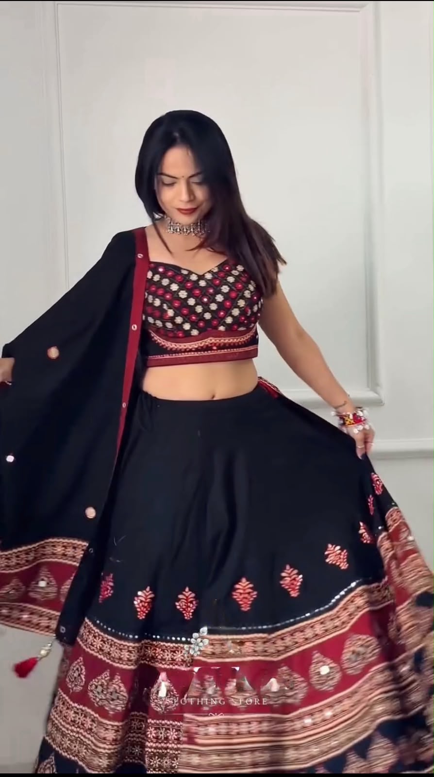 BE 503 Black | Printed Roman Lehenga Choli with Mirror Work. Affordable Price ₹2299. Delivery 4-6 Working Days. Shop now. | Bollywood Lehenga, Creative Lehenga, Designer Lehenga, Embroidered Lehenga, Lehenga, Party Wear Lehenga