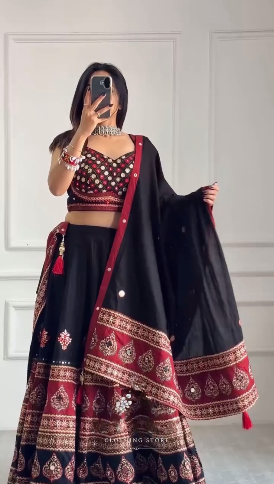 BE 503 Black | Printed Roman Lehenga Choli with Mirror Work. Affordable Price ₹2299. Delivery 4-6 Working Days. Shop now. | Bollywood Lehenga, Creative Lehenga, Designer Lehenga, Embroidered Lehenga, Lehenga, Party Wear Lehenga