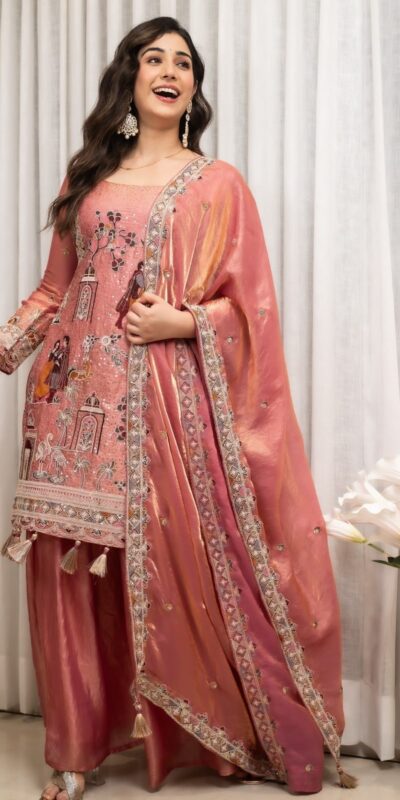WW 1289 Pink Fendy Silk Salwar Suitwith Embroidery Work & Lace Work. Now at just ₹2999. Delivery 4-6 Working Days. Shop now. | Casual Suits, Jump Suits, Creative suits, Designer Suits, Palazzo Suits, Party Wear Suits, Patiala Suits, Salwar suit, Straight Suits