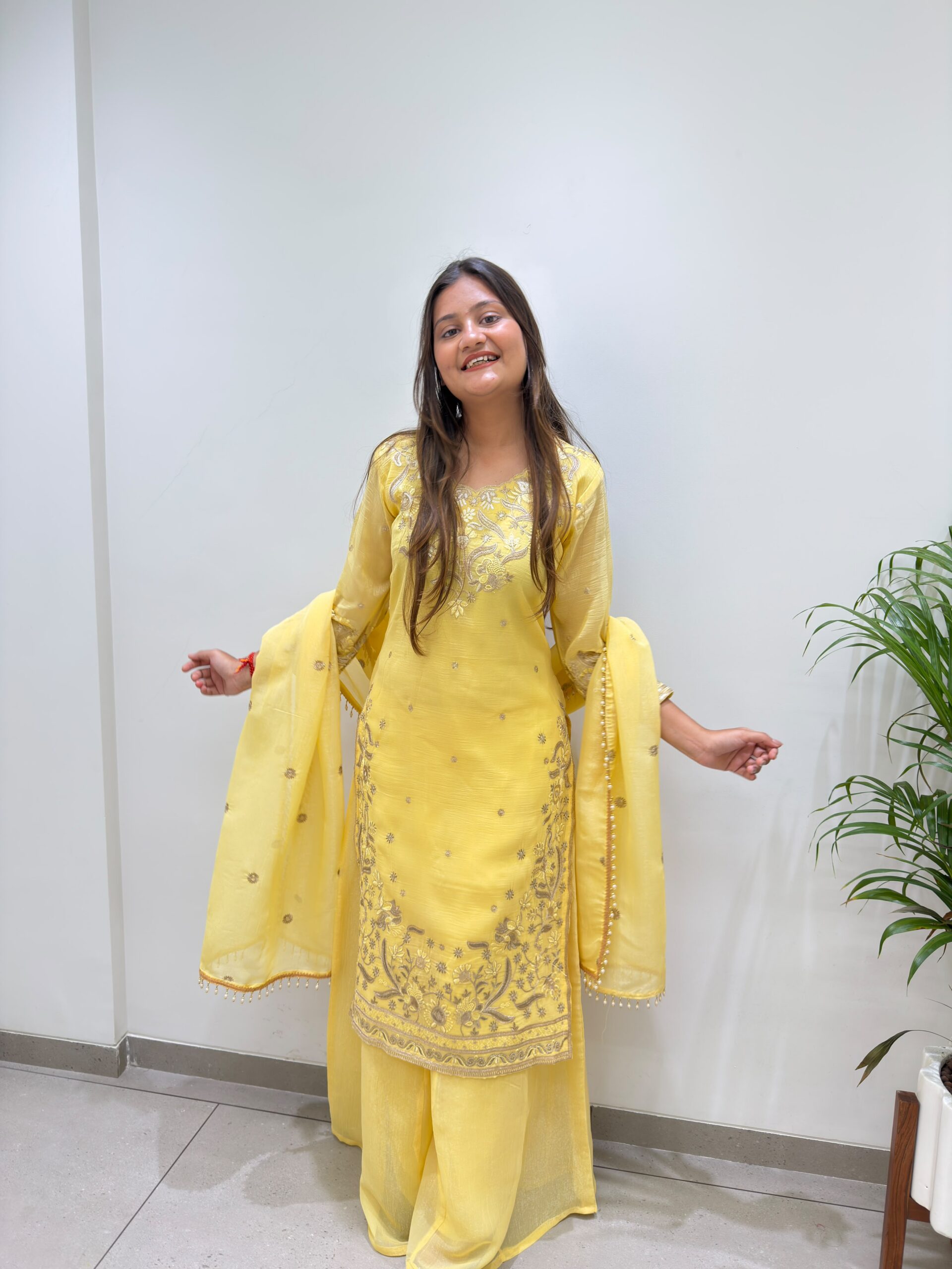 BE 501 Yellow Crunchy Silk Salwar Suit with Embroidery Work. Wedding, Party, Festive, Events Best Price ₹2349. Delivery 4-6 Working Days. Shop now. | Casual Suits, Jump Suits, Creative suits, Designer Suits, Palazzo Suits, Party Wear Suits, Patiala Suits, Salwar suit, Straight Suits