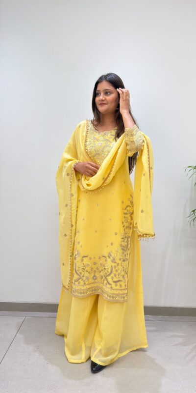 BE 501 Yellow Crunchy Silk Salwar Suit with Embroidery Work. Wedding, Party, Festive, Events Best Price ₹2349. Delivery 4-6 Working Days. Shop now. | Casual Suits, Jump Suits, Creative suits, Designer Suits, Palazzo Suits, Party Wear Suits, Patiala Suits, Salwar suit, Straight Suits