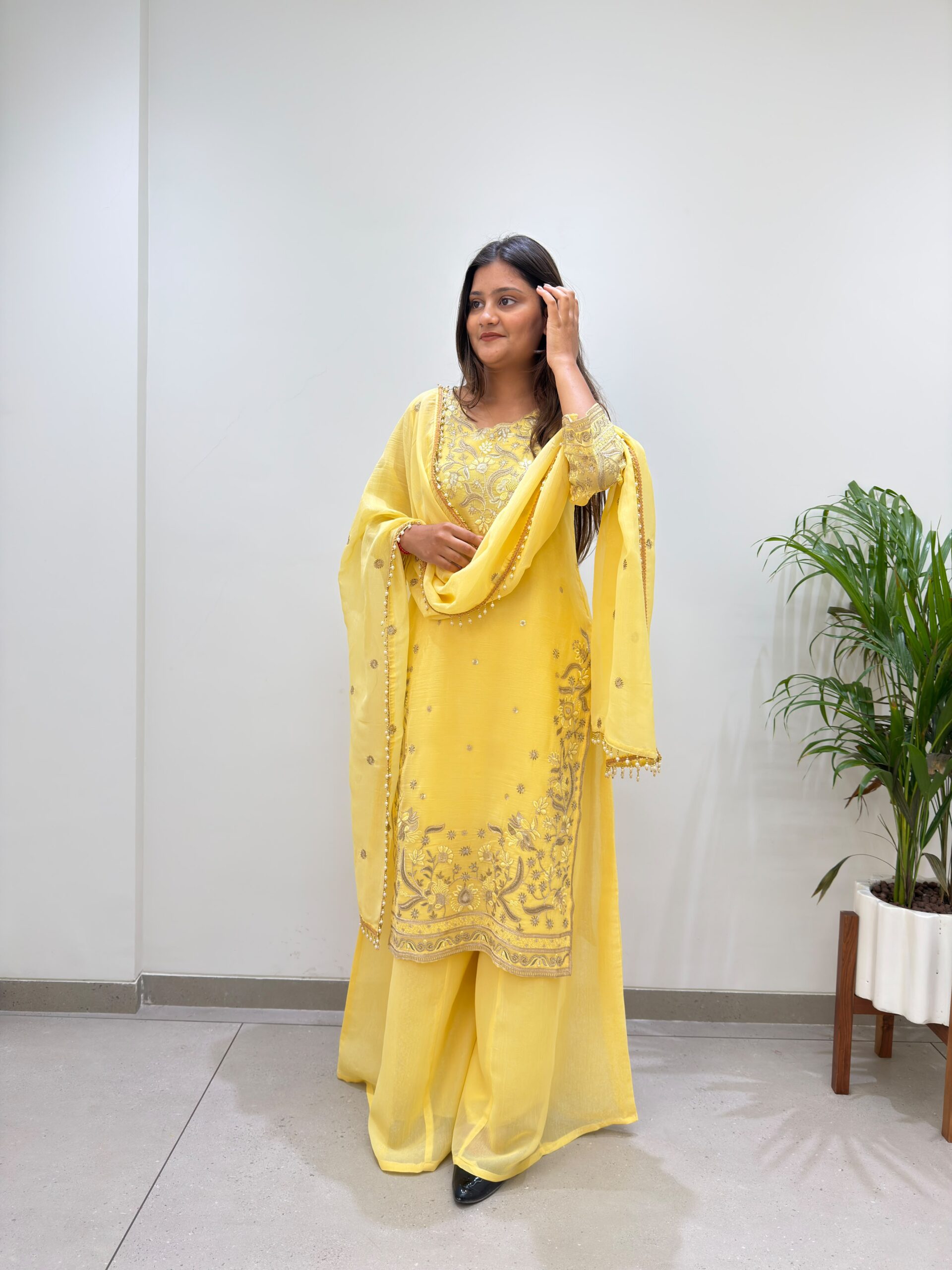 BE 501 Yellow Crunchy Silk Salwar Suit with Embroidery Work. Wedding, Party, Festive, Events Best Price ₹2349. Delivery 4-6 Working Days. Shop now. | Casual Suits, Jump Suits, Creative suits, Designer Suits, Palazzo Suits, Party Wear Suits, Patiala Suits, Salwar suit, Straight Suits