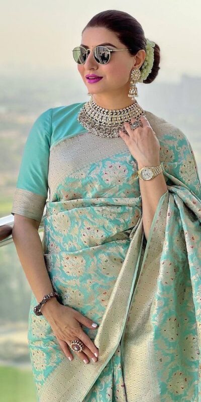 KPR 242 Sea Green Soft Lichi Silk Saree with Lace Work & Lace Border. Introductory Price ₹1649. Delivery 4-6 Working Days. Shop now. | Creative Sarees, Bollywood Sarees, Designer Sarees, Embroidered Sarees, Ethnic Saree, Modern Digital sarees, Party Wear Sarees, Sarees