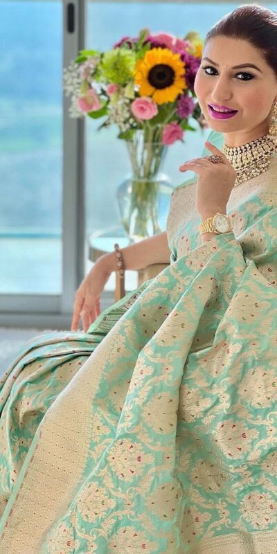 KPR 242 Sea Green Soft Lichi Silk Saree with Lace Work & Lace Border. Introductory Price ₹1649. Delivery 4-6 Working Days. Shop now. | Creative Sarees, Bollywood Sarees, Designer Sarees, Embroidered Sarees, Ethnic Saree, Modern Digital sarees, Party Wear Sarees, Sarees
