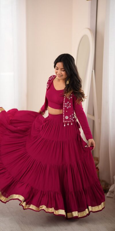 SP 94 Maroon Color Rayon Embroidery Work & Cowrie Work Lehenga Choli . Grab it for ₹2899. Delivery 4-6 Working Days. Shop now. | Bollywood Lehenga, Creative Lehenga, Designer Lehenga, Embroidered Lehenga, Lehenga, Party Wear Lehenga