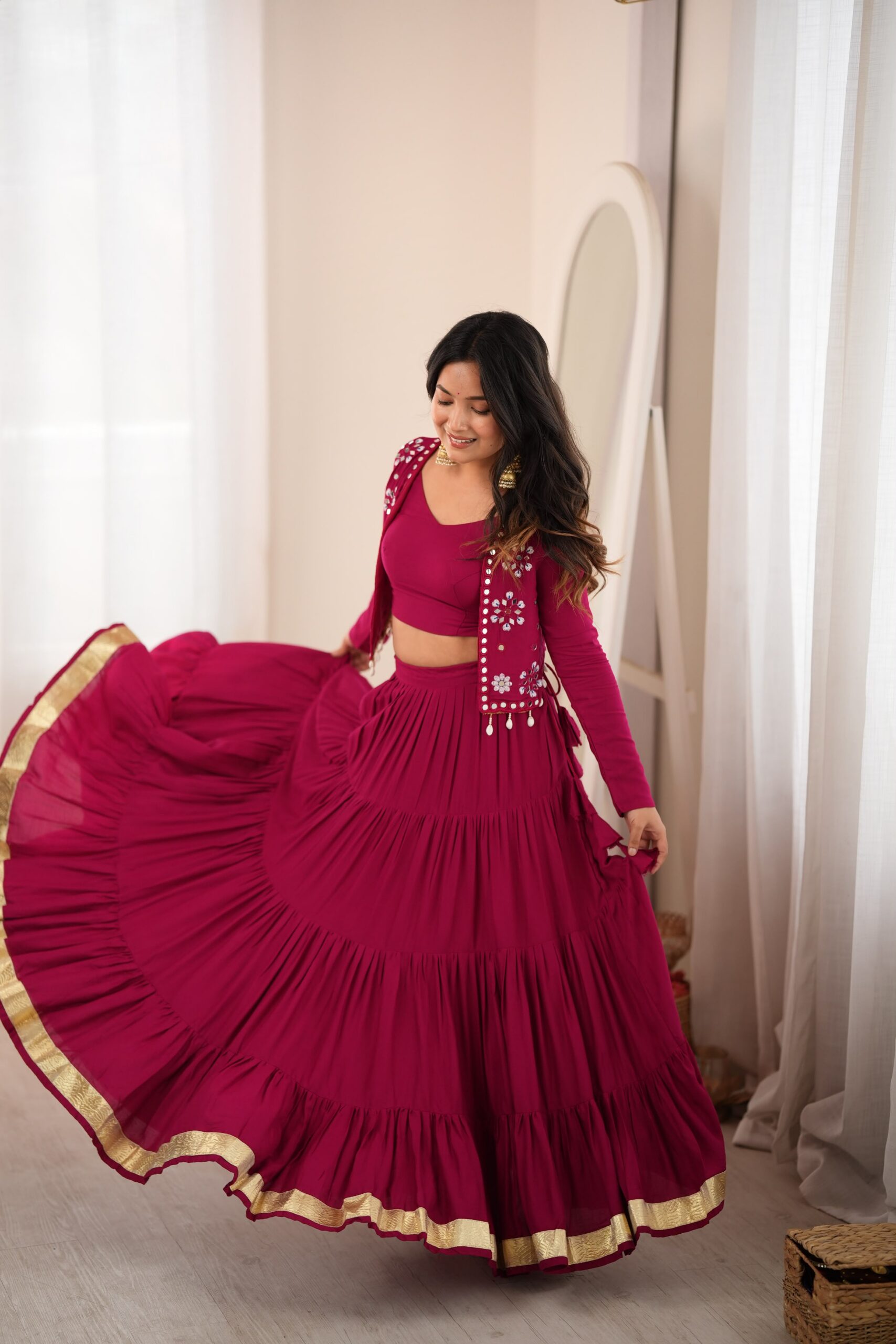 SP 94 Maroon Color Rayon Embroidery Work & Cowrie Work Lehenga Choli . Grab it for ₹2899. Delivery 4-6 Working Days. Shop now. | Bollywood Lehenga, Creative Lehenga, Designer Lehenga, Embroidered Lehenga, Lehenga, Party Wear Lehenga