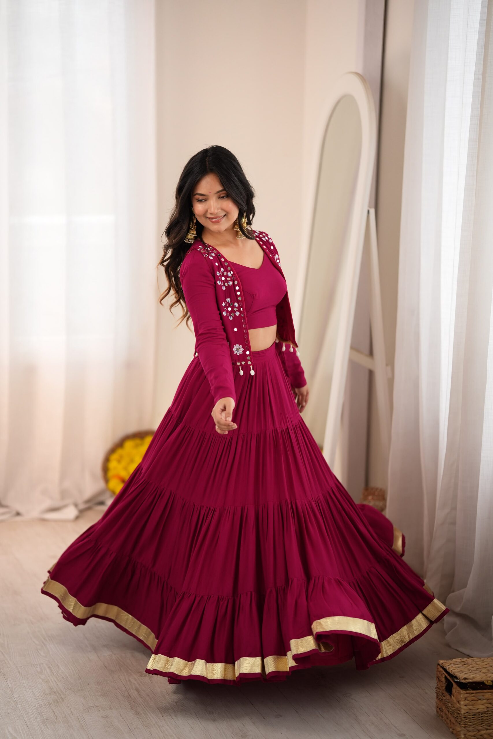 SP 94 Maroon Color Rayon Embroidery Work & Cowrie Work Lehenga Choli . Grab it for ₹2899. Delivery 4-6 Working Days. Shop now. | Bollywood Lehenga, Creative Lehenga, Designer Lehenga, Embroidered Lehenga, Lehenga, Party Wear Lehenga
