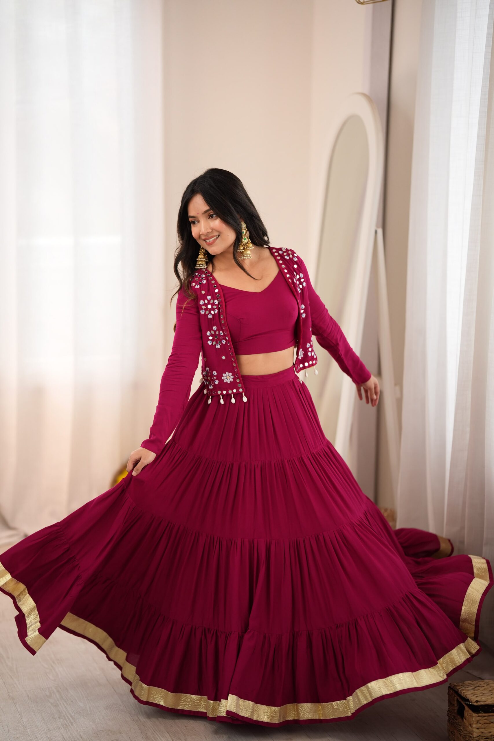 SP 94 Maroon Color Rayon Embroidery Work & Cowrie Work Lehenga Choli . Grab it for ₹2899. Delivery 4-6 Working Days. Shop now. | Bollywood Lehenga, Creative Lehenga, Designer Lehenga, Embroidered Lehenga, Lehenga, Party Wear Lehenga