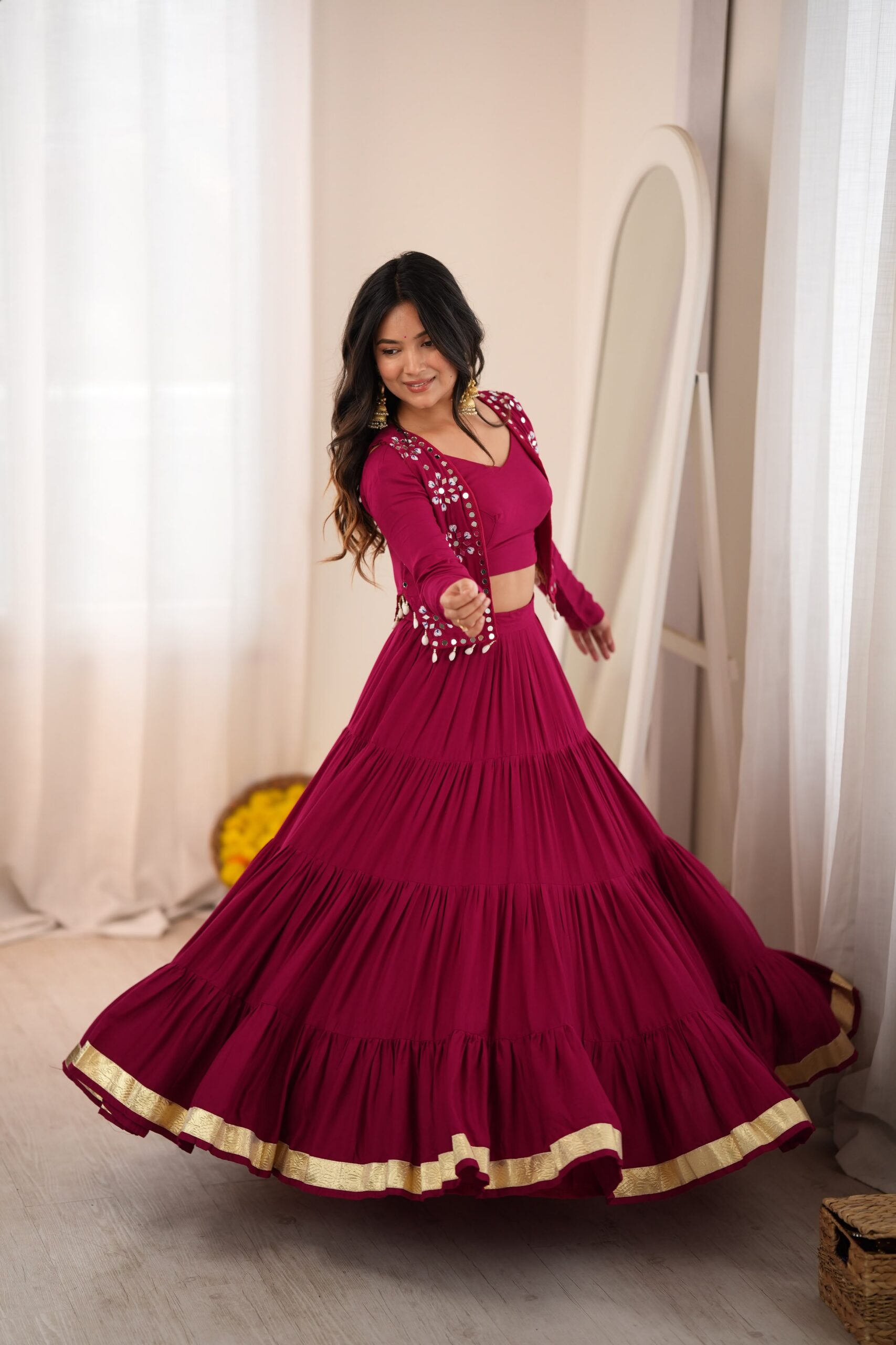 SP 94 Maroon Color Rayon Embroidery Work & Cowrie Work Lehenga Choli . Grab it for ₹2899. Delivery 4-6 Working Days. Shop now. | Bollywood Lehenga, Creative Lehenga, Designer Lehenga, Embroidered Lehenga, Lehenga, Party Wear Lehenga