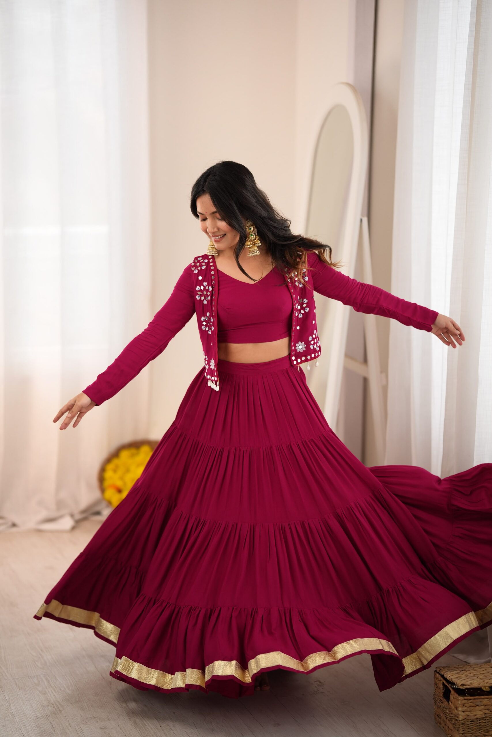 SP 94 Maroon Color Rayon Embroidery Work & Cowrie Work Lehenga Choli . Grab it for ₹2899. Delivery 4-6 Working Days. Shop now. | Bollywood Lehenga, Creative Lehenga, Designer Lehenga, Embroidered Lehenga, Lehenga, Party Wear Lehenga
