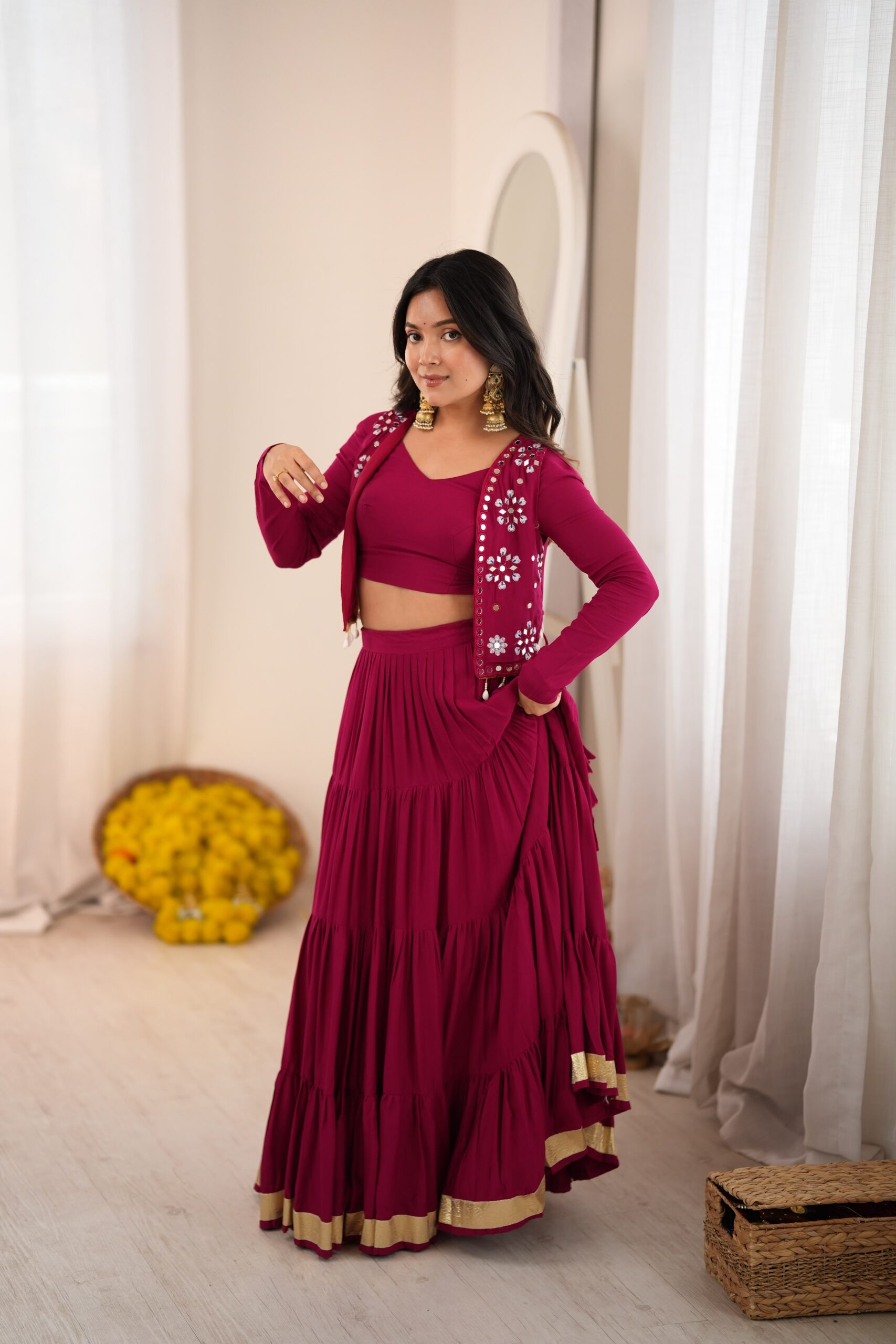 SP 94 Maroon Color Rayon Embroidery Work & Cowrie Work Lehenga Choli . Grab it for ₹2899. Delivery 4-6 Working Days. Shop now. | Bollywood Lehenga, Creative Lehenga, Designer Lehenga, Embroidered Lehenga, Lehenga, Party Wear Lehenga