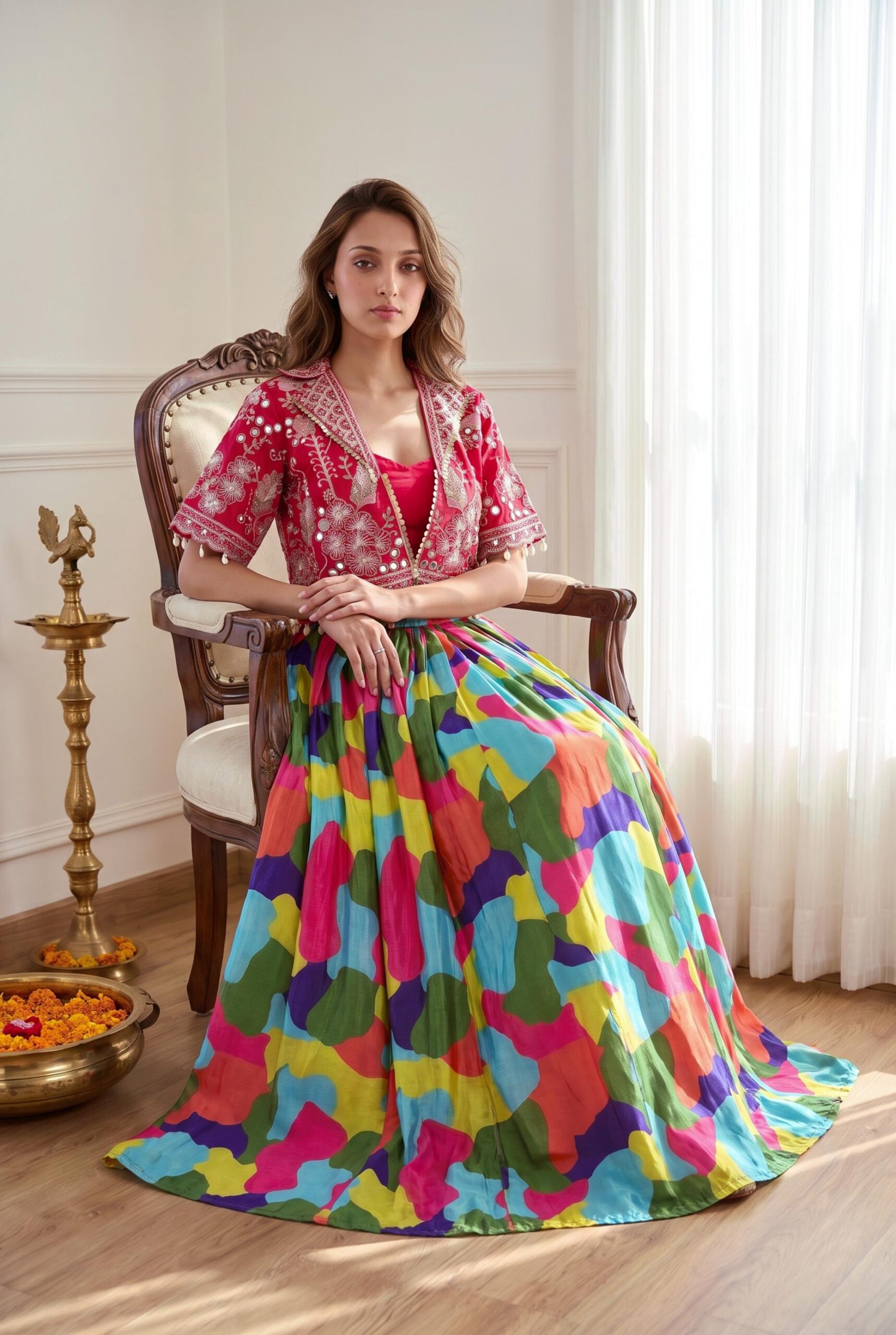 Fancy Pink Chinon Silk Sequence Work Lehenga Choli - Image 8