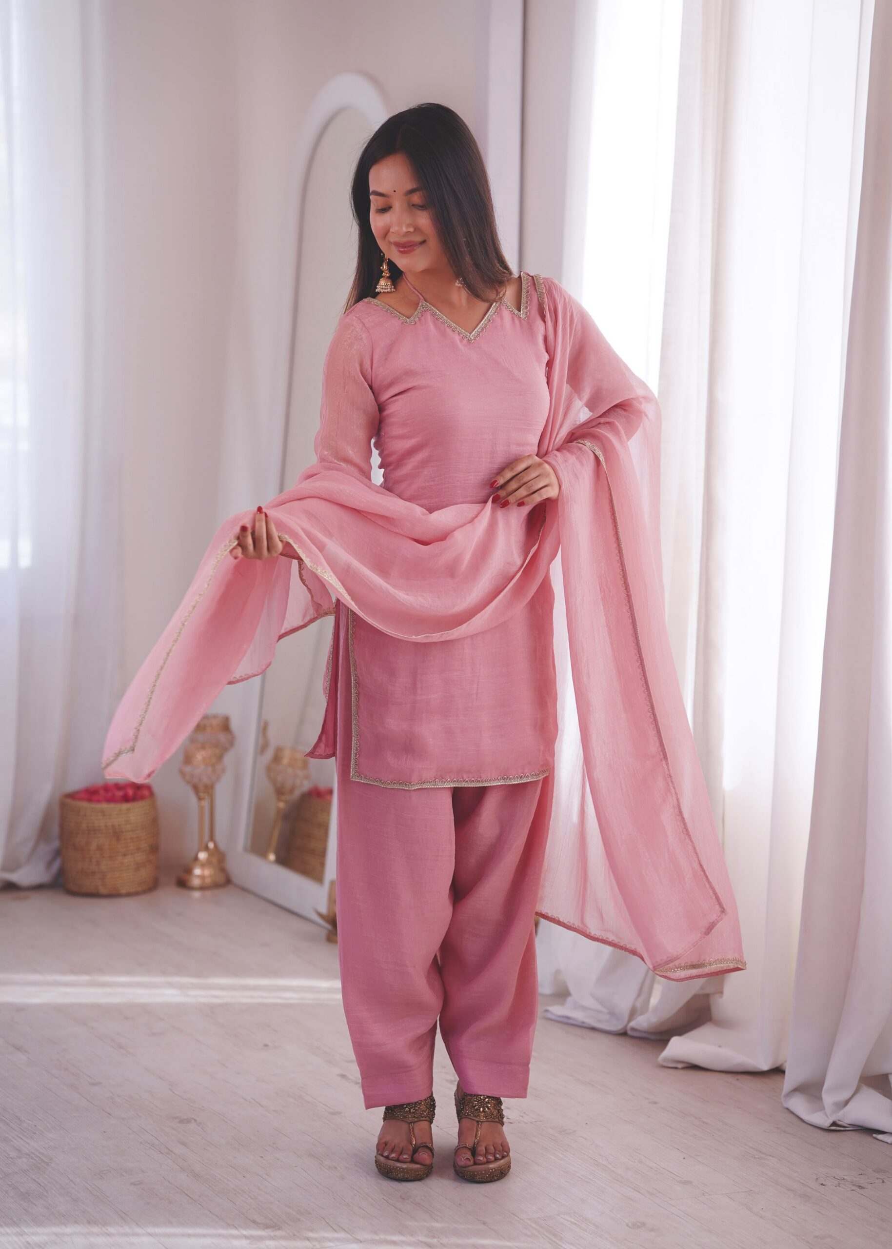 JF 045 Pink Crunchy Silk Salwar Suit with Embroidery Work. Wedding, Party, Festive, Events Best Price ₹1999. Delivery 4-6 Working Days. Shop now. | Casual Suits, Jump Suits, Creative suits, Designer Suits, Palazzo Suits, Party Wear Suits, Patiala Suits, Salwar suit, Straight Suits