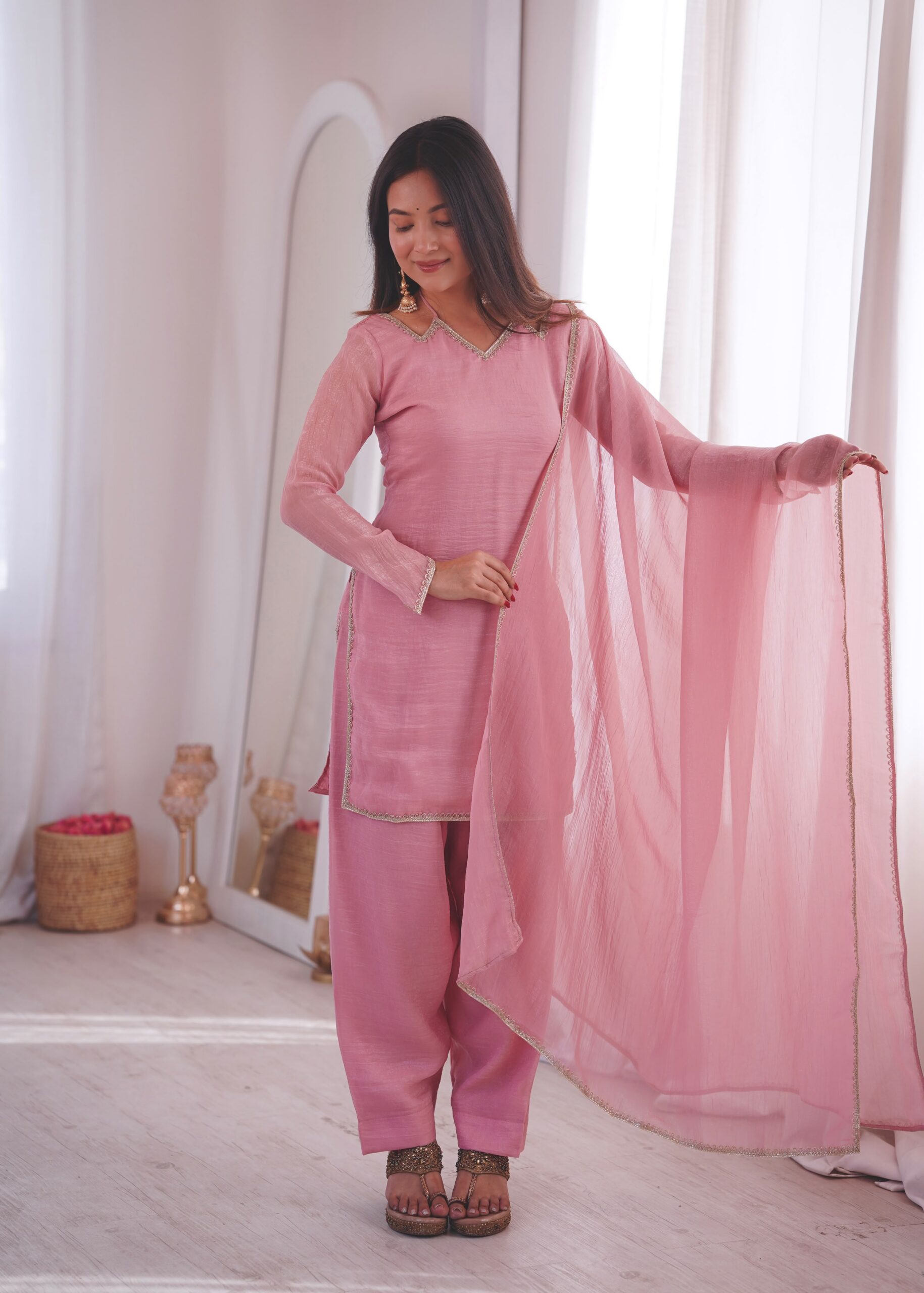 JF 045 Pink Crunchy Silk Salwar Suit with Embroidery Work. Wedding, Party, Festive, Events Best Price ₹1999. Delivery 4-6 Working Days. Shop now. | Casual Suits, Jump Suits, Creative suits, Designer Suits, Palazzo Suits, Party Wear Suits, Patiala Suits, Salwar suit, Straight Suits