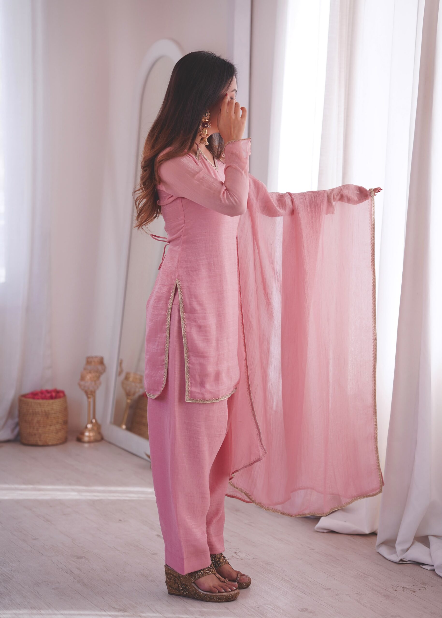 JF 045 Pink Crunchy Silk Salwar Suit with Embroidery Work. Wedding, Party, Festive, Events Best Price ₹1999. Delivery 4-6 Working Days. Shop now. | Casual Suits, Jump Suits, Creative suits, Designer Suits, Palazzo Suits, Party Wear Suits, Patiala Suits, Salwar suit, Straight Suits