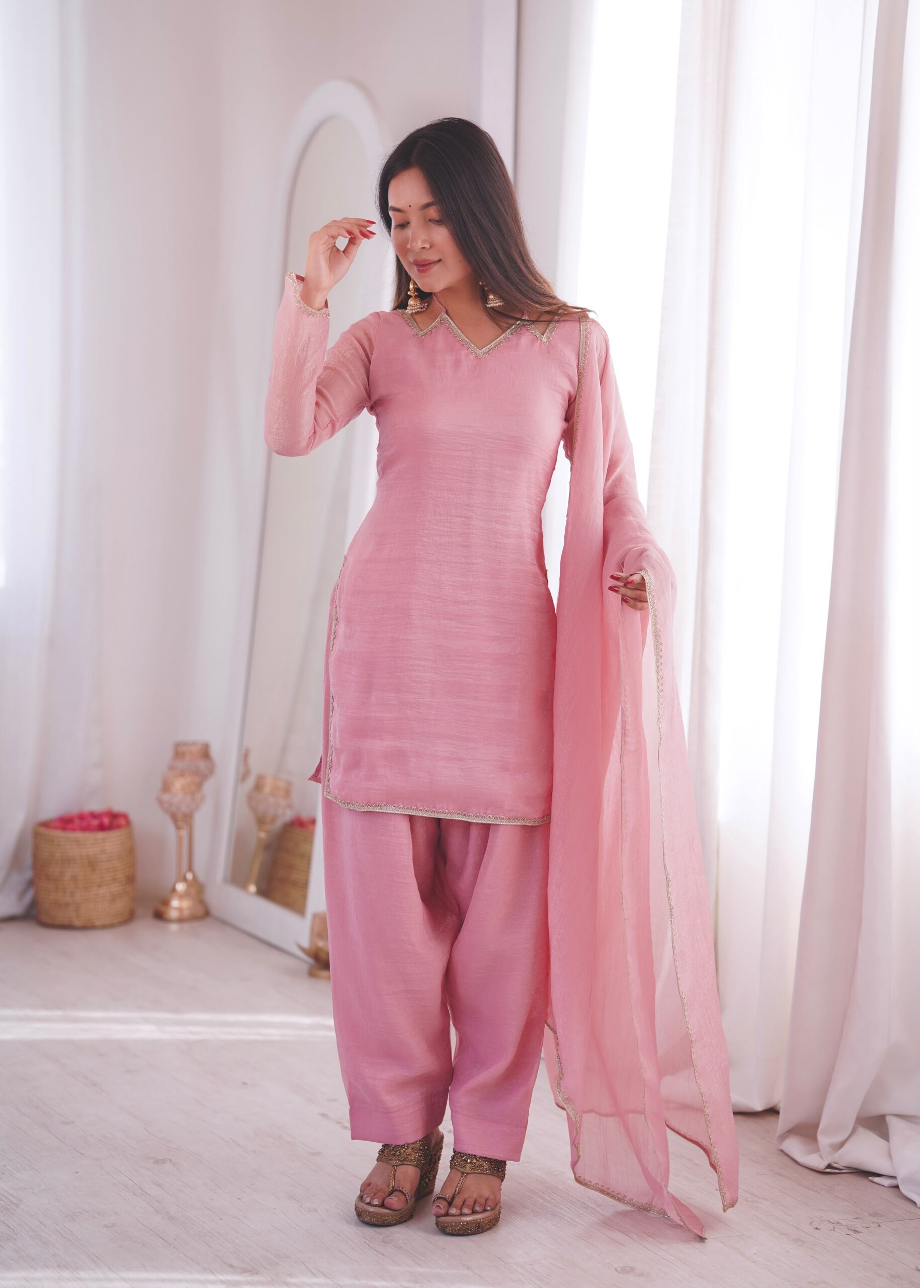 JF 045 Pink Crunchy Silk Salwar Suit with Embroidery Work. Wedding, Party, Festive, Events Best Price ₹1999. Delivery 4-6 Working Days. Shop now. | Casual Suits, Jump Suits, Creative suits, Designer Suits, Palazzo Suits, Party Wear Suits, Patiala Suits, Salwar suit, Straight Suits