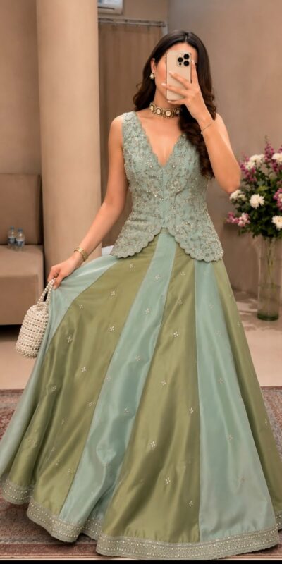BB 84 Pista Shiny Chinon Silk Sequence Work Lehenga Choli Perfect for Wedding, Party, Ganesh Chaturthi, Baby Shower, Makar Affordable Price ₹2899. /- | Bollywood Lehenga, Creative Lehenga, Designer Lehenga, Embroidered Lehenga, Lehenga, Party Wear Lehenga