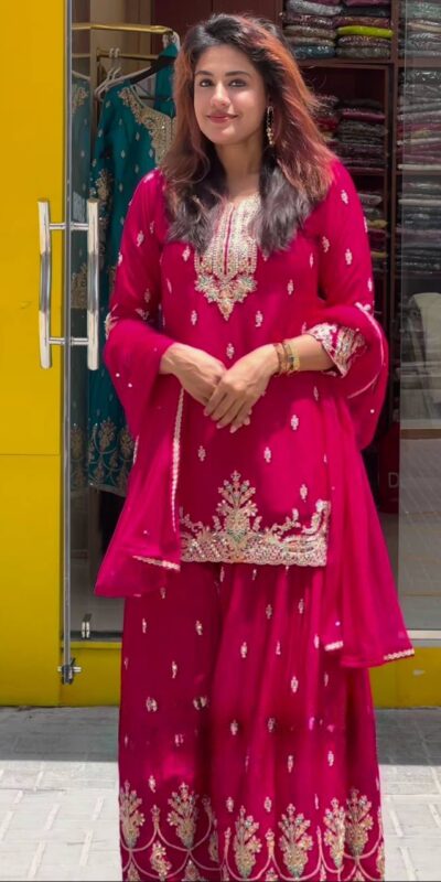 MD 3046 Red Color Chinon Silk Salwar Suit with Embroidery Work. Online Get it for ₹2319. Delivery 4-6 Working Days. Shop now. | Casual Suits, Jump Suits, Creative suits, Designer Suits, Palazzo Suits, Party Wear Suits, Patiala Suits, Salwar suit, Straight Suits