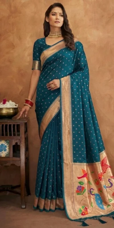 MB 239 Rama Color Organza Silk Saree with Moti Work & Zari Work. Grab it for ₹2299. Delivery 4-6 Working Days. Online Shop now. | Creative Sarees, Bollywood Sarees, Designer Sarees, Embroidered Sarees, Ethnic Saree, Modern Digital sarees, Party Wear Sarees, Sarees