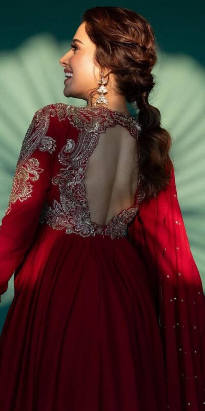 ST 1109 Red Chinon Gown. Perfect for Wedding, Party, Mehendi, Eid, Housewarming – Best Price ₹2149. Delivery 4-6 Working Days. Shop now. | Bollywood Gowns, Creative Gowns, Designer Gowns, Embroidered Gowns, Gowns, Party Wear Gowns