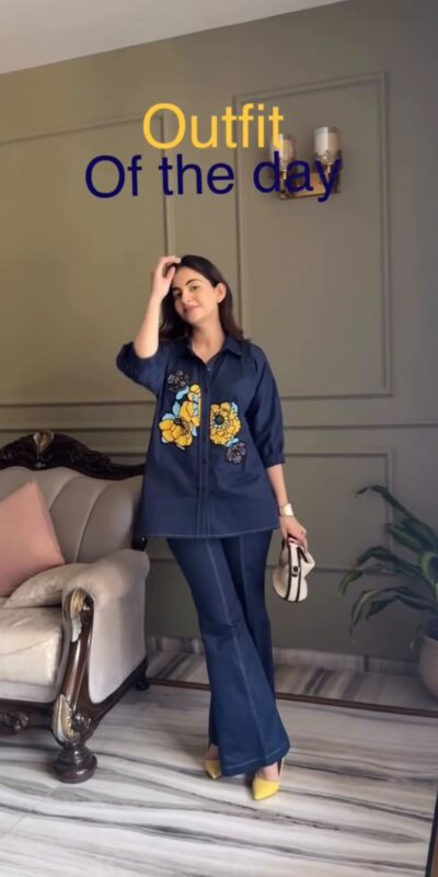 BE 512 Blue in Cotton Denim Embroidery Work & Sequins Work Kurti . Grab it for ₹1999. Delivery 4-6 Working Days. Shop now. | Bollywood Kurti, Creative Kurtis, Designer Kurti, Kurti, Party Wear Kurti, Selfie Kurti