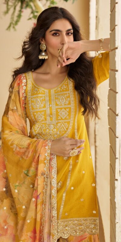FC 10070 Mustered Chinon Silk Salwar Suit with Embroidery Work & Sequins Work. Get it for ₹2999. Delivery 4-6 Working Days. Shop now. | Casual Suits, Jump Suits, Creative suits, Designer Suits, Palazzo Suits, Party Wear Suits, Patiala Suits, Salwar suit, Straight Suits
