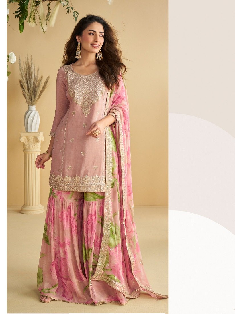 FC 10071 Pink Chinon Silk Salwar Suit with Embroidery Work & Sequins Work. Get it for ₹3049. Delivery 4-6 Working Days. Shop now. | Casual Suits, Jump Suits, Creative suits, Designer Suits, Palazzo Suits, Party Wear Suits, Patiala Suits, Salwar suit, Straight Suits
