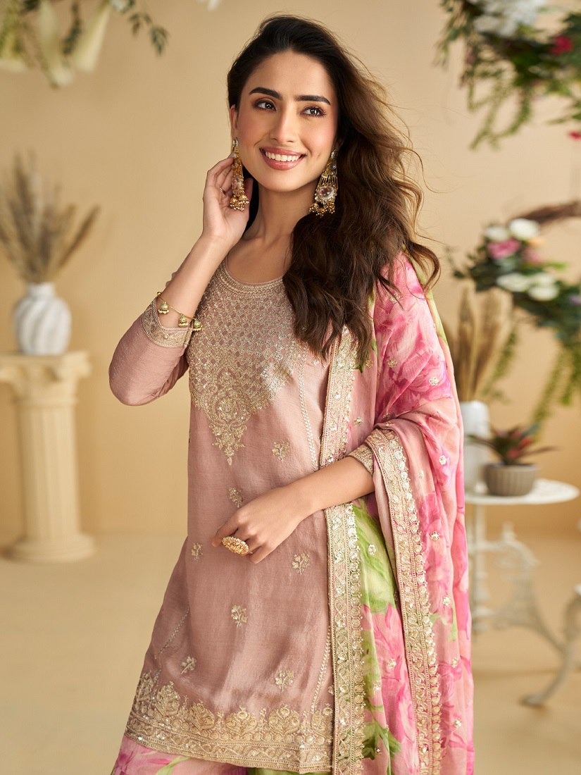 FC 10071 Pink Chinon Silk Salwar Suit with Embroidery Work & Sequins Work. Get it for ₹3049. Delivery 4-6 Working Days. Shop now. | Casual Suits, Jump Suits, Creative suits, Designer Suits, Palazzo Suits, Party Wear Suits, Patiala Suits, Salwar suit, Straight Suits