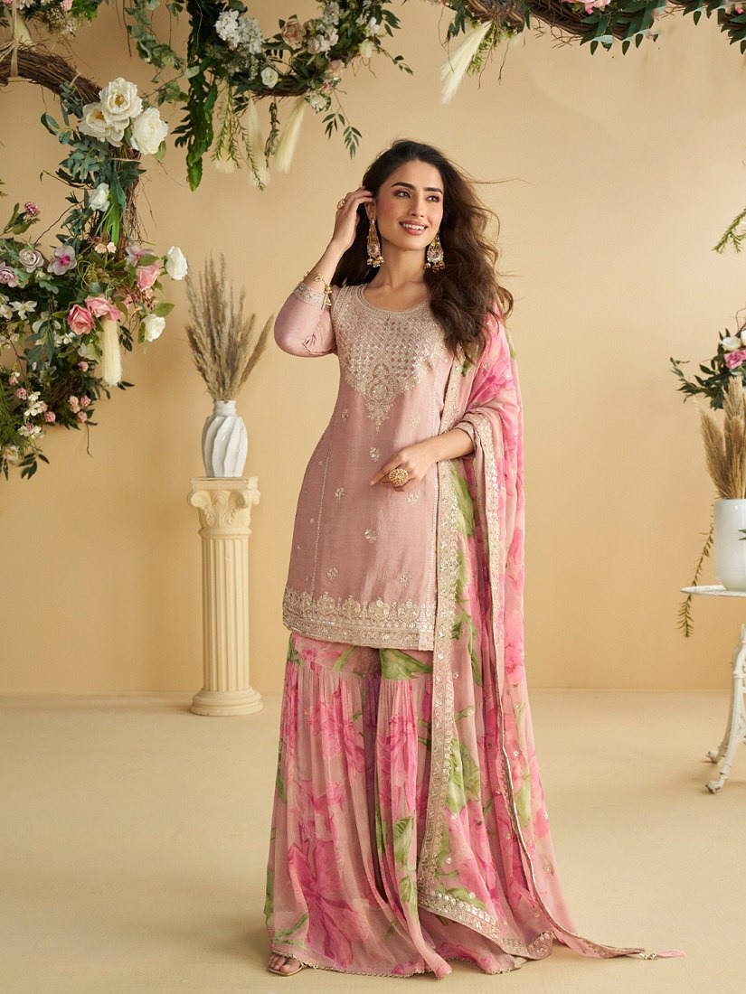 FC 10071 Pink Chinon Silk Salwar Suit with Embroidery Work & Sequins Work. Get it for ₹3049. Delivery 4-6 Working Days. Shop now. | Casual Suits, Jump Suits, Creative suits, Designer Suits, Palazzo Suits, Party Wear Suits, Patiala Suits, Salwar suit, Straight Suits