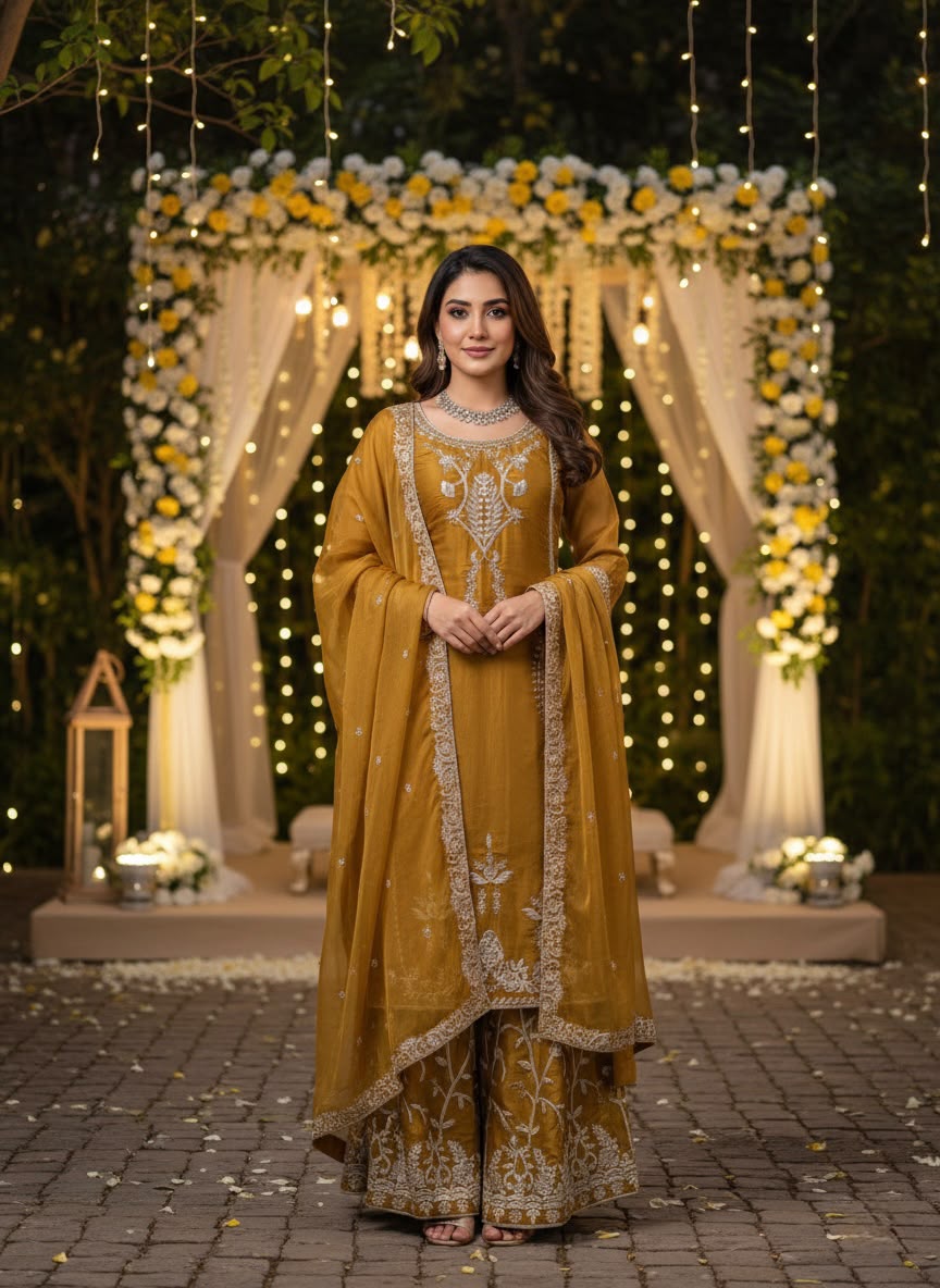 KD 1579 Mustered Zimmy Silk Salwar Suit Perfect for Wedding, Party, Karwa Chauth, Haldi, Eid – . Special Price ₹2099. Delivery 4-6 Working Days. Shop no | Casual Suits, Jump Suits, Creative suits, Designer Suits, Palazzo Suits, Party Wear Suits, Patiala Suits, Salwar suit, Straight Suits
