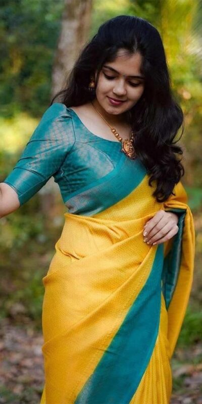 KP 5019 Yellow Soft Lichi Jacquard Work Saree for Wedding, Party, Cultural Events, Traditional Day, Pooja . Grab it for ₹1649. Delivery 4-6 Working Day | Creative Sarees, Bollywood Sarees, Designer Sarees, Embroidered Sarees, Ethnic Saree, Modern Digital sarees, Party Wear Sarees, Sarees