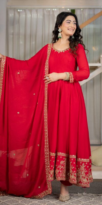 ND 5080 Red Rangoli Silk Perfect for Wedding, Party, Holi, Pooja, Anniversary – Salwar Suit. Get it for ₹2849. Delivery 4-6 Working Days. Shop now. | Casual Suits, Jump Suits, Creative suits, Designer Suits, Palazzo Suits, Party Wear Suits, Patiala Suits, Salwar suit, Straight Suits