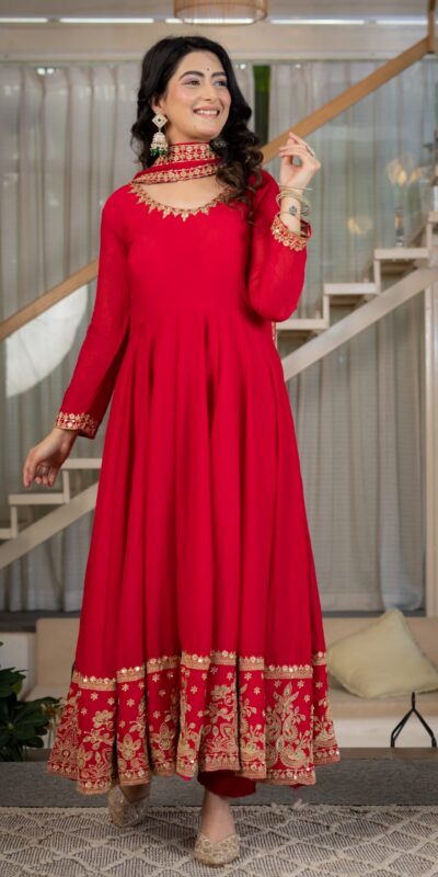 ND 5080 Red Rangoli Silk Perfect for Wedding, Party, Holi, Pooja, Anniversary – Salwar Suit. Get it for ₹2849. Delivery 4-6 Working Days. Shop now. | Casual Suits, Jump Suits, Creative suits, Designer Suits, Palazzo Suits, Party Wear Suits, Patiala Suits, Salwar suit, Straight Suits