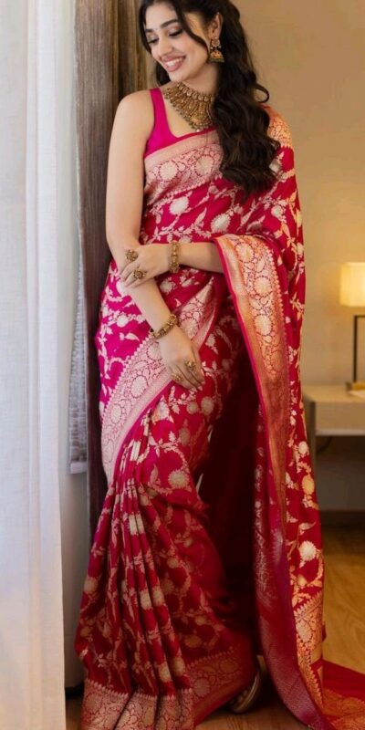 KP 6016 Pink Color Soft Lichi Silk Jacquard On All Over Saree Casual, Party Wear, Wedding, Events Etc. Expected Delivery 4-6 Working Days @1549/- | Creative Sarees, Bollywood Sarees, Designer Sarees, Embroidered Sarees, Ethnic Saree, Modern Digital sarees, Party Wear Sarees, Sarees