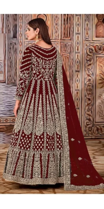 FC 2701 Maroon Sequins Work & Embroidery Work Salwar Suitin Peach Butterfly Net. Grab it for ₹3149. Delivery 4-6 Working Days. Shop now. | Casual Suits, Jump Suits, Creative suits, Designer Suits, Palazzo Suits, Party Wear Suits, Patiala Suits, Salwar suit, Straight Suits