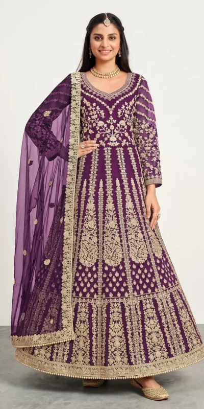 FC 2701 Purple Sequins Work & Embroidery Work Salwar Suiti Peach Butterfly Net. Grab it for ₹3149. Delivery 4-6 Working Days. Shop now. | Casual Suits, Jump Suits, Creative suits, Designer Suits, Palazzo Suits, Party Wear Suits, Patiala Suits, Salwar suit, Straight Suits