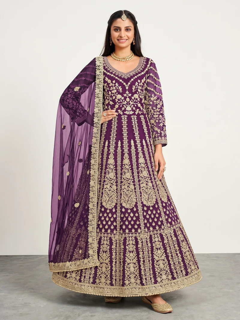 FC 2701 Purple Sequins Work & Embroidery Work Salwar Suiti Peach Butterfly Net. Grab it for ₹3149. Delivery 4-6 Working Days. Shop now. | Casual Suits, Jump Suits, Creative suits, Designer Suits, Palazzo Suits, Party Wear Suits, Patiala Suits, Salwar suit, Straight Suits