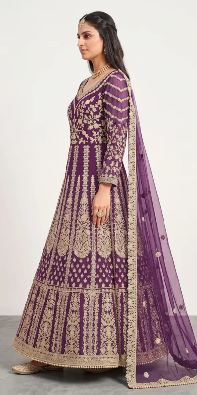 FC 2701 Purple Sequins Work & Embroidery Work Salwar Suiti Peach Butterfly Net. Grab it for ₹3149. Delivery 4-6 Working Days. Shop now. | Casual Suits, Jump Suits, Creative suits, Designer Suits, Palazzo Suits, Party Wear Suits, Patiala Suits, Salwar suit, Straight Suits
